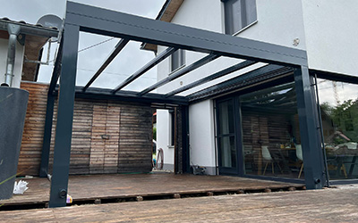 Terrassendach mit Glasüberdachung