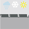Icon Lamellenstellung bei Regen, Schnee oder Sonne