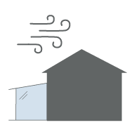 Icon Haus mit Terrassendach und Wind. Verlässliche Qualität.