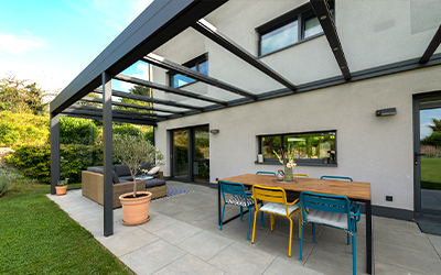 Terrassenüberdachung mit Glasdach