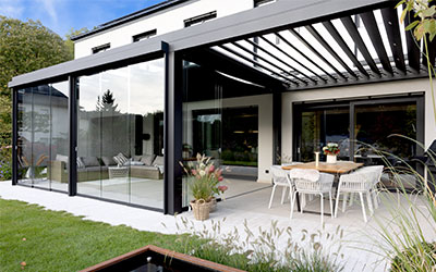 Sommergarten und Lamellendach kombination