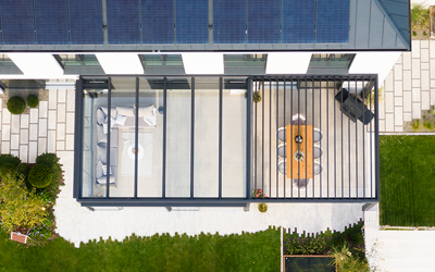 Sommergarten und Lamellendach Kombination