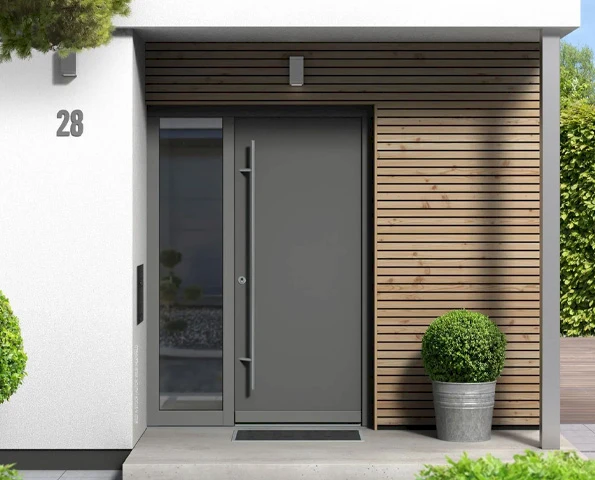 Modern Fenster mit schwarzen Rahmen