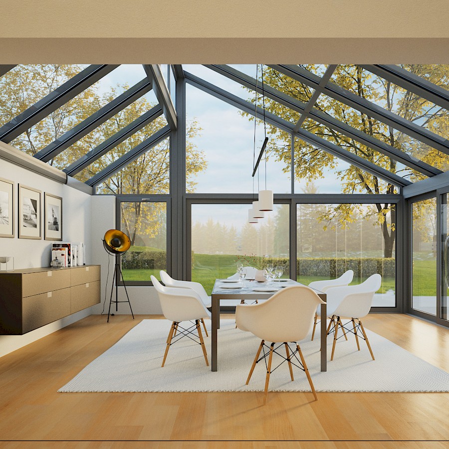 Wintergartenmomente genießen mit optimaler Belüftung, Wärme und Licht.